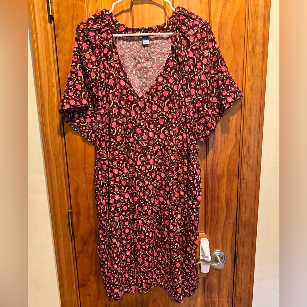 Old Navy Pink and Brown Floral Dress